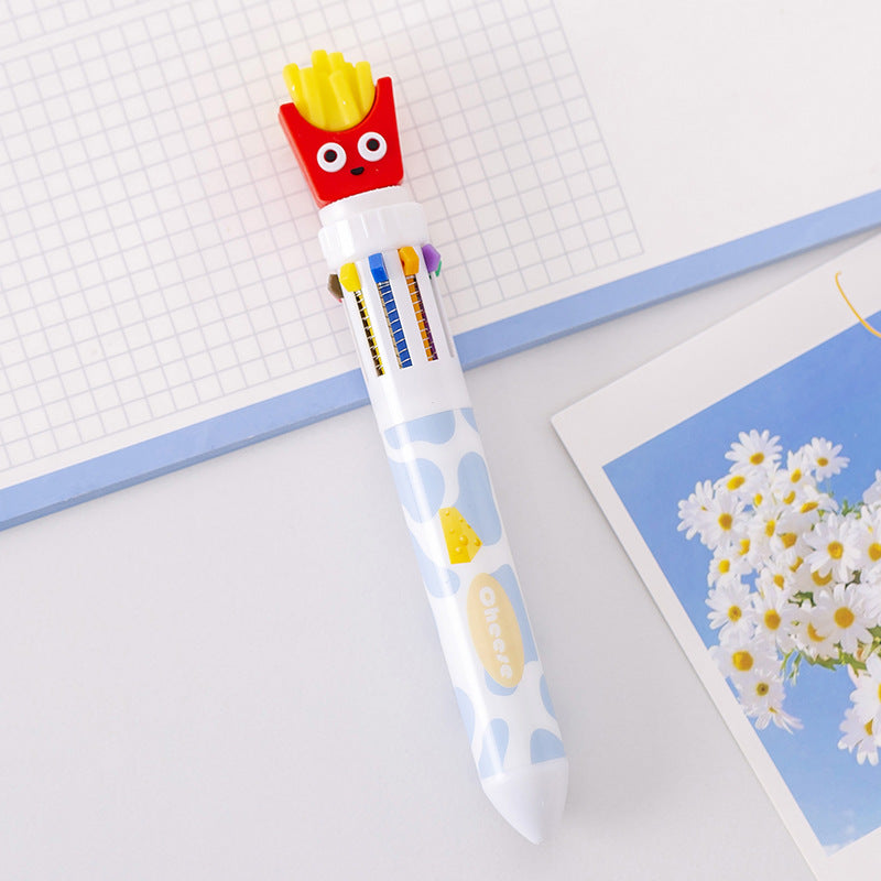 Wholesale Plastic Ten-color French Fries Hamburger Ballpoint Pen